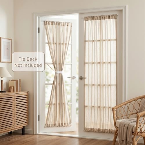 MYSKY HOME Oatmeal French Door Curtains - Image 2