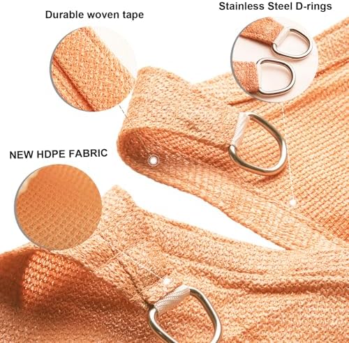 SUNLAX Sun Shade Sail 17'x20' Peach Fuzz Rectangle Custom Size - Image 3