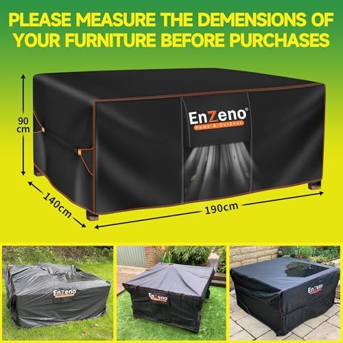 Enzeno Patio Furniture Cover Outdoor Waterproof 75"L x 55"W x 35"H - Image 7