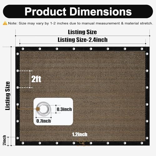 Artpuch 90% Sun Shade Cloth, 10 x 14 FT Pergola Shade Cover Canopy - Image 4
