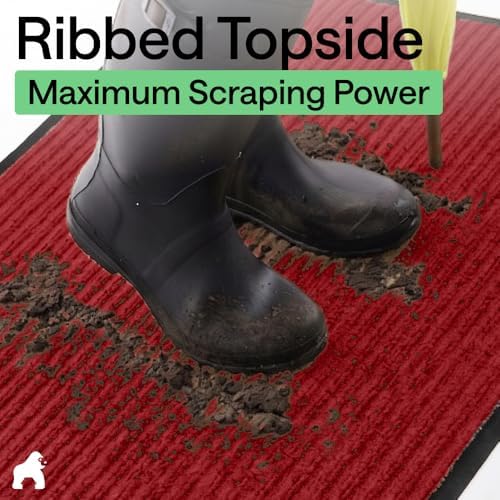 GORILLA GRIP Traffic Guard Indoor Outdoor Heavy Duty Door Mat, 35x23 Red - Image 4