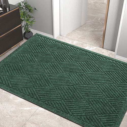 HIYARD Sturdy Front Door Mat, Absorbent Muddy Dirt Resist Welcome Door Mats by HIYARD