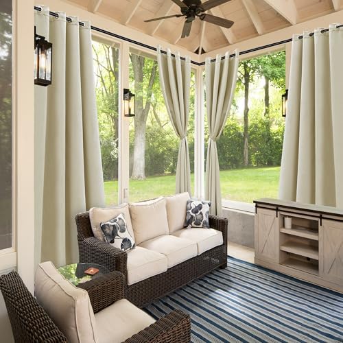 BONZER Outdoor Curtains for Patio Waterproof Weighted Blackout Blinds - Image 6