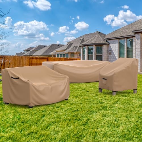 Waterproof Outdoor Patio Furniture Covers 138"L×86"W×28"H Brown - Image 7