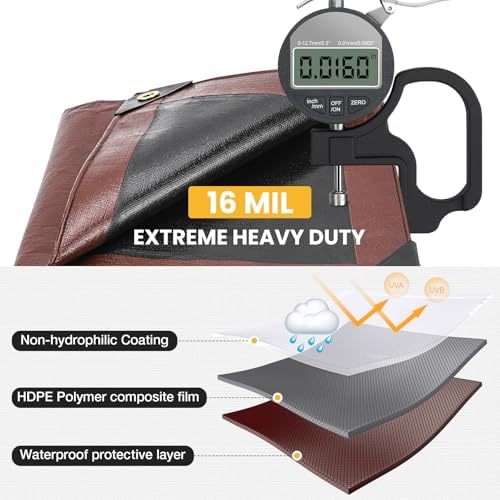 Winpull Tarp 20x25FT 16 Mil Heavy Duty Waterproof Tarp, Large Multipurpose Cover - Image 3