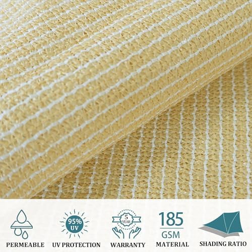 Shade&Beyond 4'X8' Sun Shade Sail Beige Rectangle - Image 3