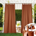 NICETOWN Outdoor Curtain for Pergola Waterproof, Self-Sticky Tab Top Blackout by NICETOWN