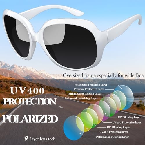 Joopin Oversized Sunglasses Womens Trendy Polarized Large Driving Sun Glasses - Image 4