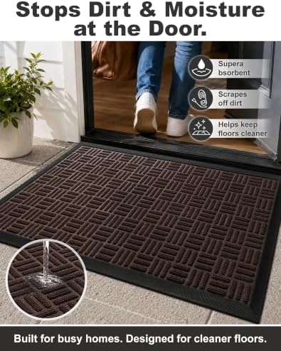 Mibao Front Door Mat Outdoor Entrance, 29.5" x 17" Heavy Duty Welcome Mat - Image 4