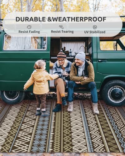 MontVoo Outdoor Rug Carpet Waterproof-Patio Rug Mat 5x8 Reversible RV Outdoor - Image 4