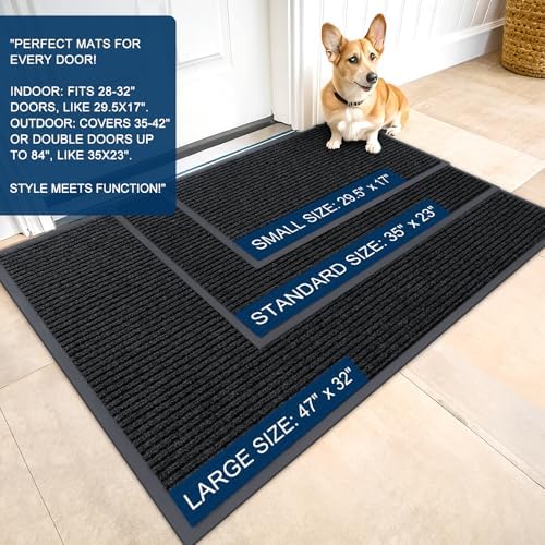 OLANLY 2-Pack Front Door Mats 47x32, Waterproof Heavy-Duty Doormats - Image 2
