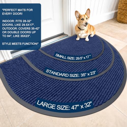 OLANLY Half Circle Front Door Mat 40x32, Waterproof Heavy-Duty Doormat - Image 2