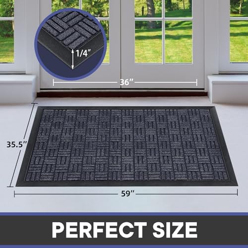 Mibao Front Door Mat Outdoor Entrance, 61.5" x 36" Heavy Duty Welcome Mat - Image 2