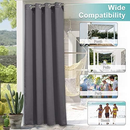 NICETOWN Outdoor Curtains for Patio W100 x L108 inch 2 Pieces, Sun Blocking - Image 6
