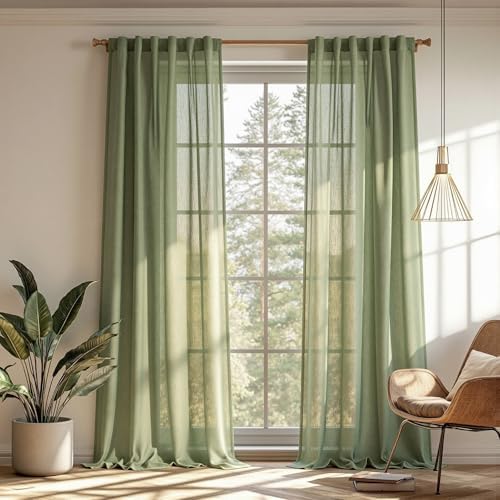 MYSKY HOME Sage Green Curtains 96 Inches Long by MYSKYHOME