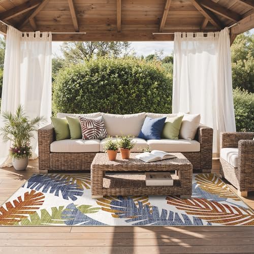 GENIMO 8x10 Outdoor Rug, Washable Quick Dry - Image 3