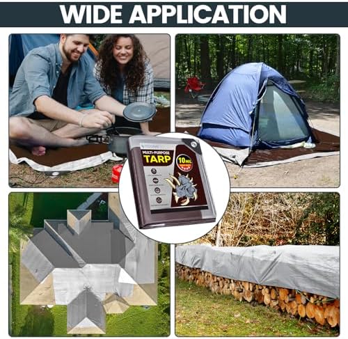 TICONN Heavy Duty Tarp Cover Waterproof, Extra Thick UV Resistant Tarpaulin - Image 7