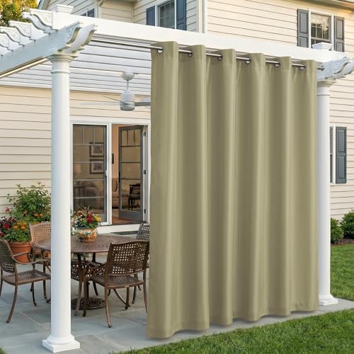 Set of 2 Outdoor Curtains for Patio Waterproof, Breathable Grommet Panels for by Sunshelf