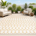 JONATHAN Y Moroccan Geometric Indoor Outdoor Area Rug 8X10 Cream/Orange by JONATHANY