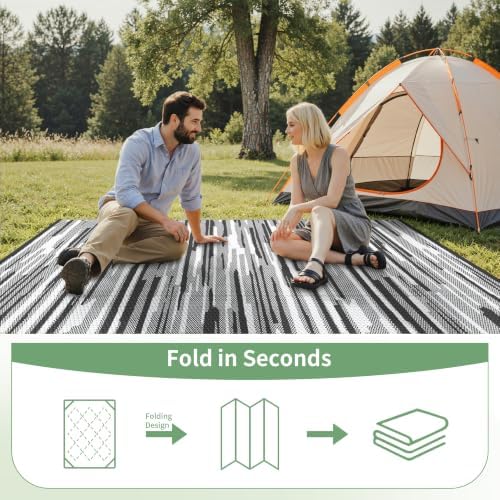 GENIMO Outdoor Rug for Patio Clearance, Reversible Plastic Straw Rugs for RV - Image 4