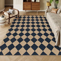 Lahome Checkered Easy Jute Outdoor Patio Rug, 6x9 Living Room Rugs Washable by Lahome