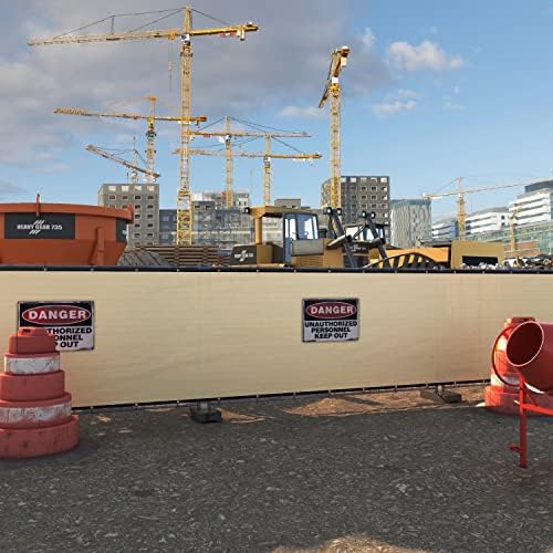 Amgo 6' x 70' Beige Fence Privacy Screen, 90% Blockage - Image 2