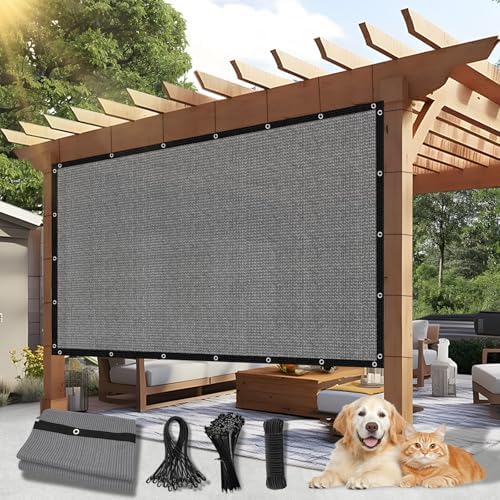 90% Outdoor Sun Shade Cloth, Privacy Screen Sunshades by BELLEDURA