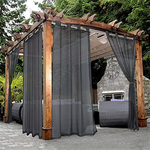BONZER Outdoor Sheer Curtains for Patio Waterproof 2 Panels by Bonzer