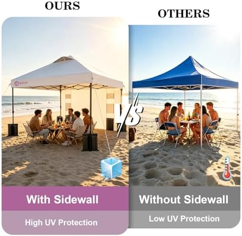 10x10 Pop Up Canopy with Sidewall, One Push Easy Setup - Image 4