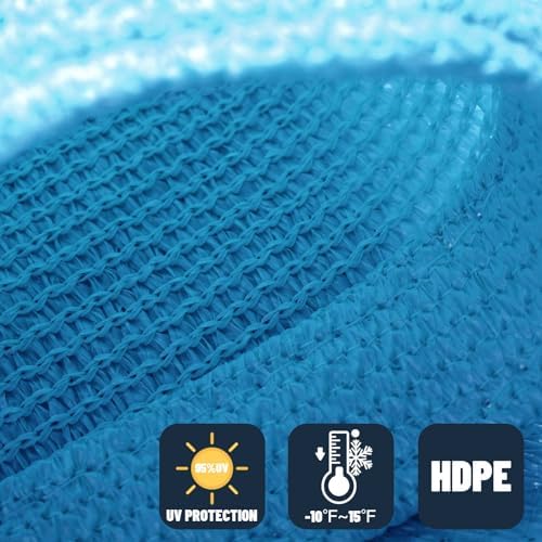 SUNNY GUARD Custom Size 5'x9'x9' Triangle Turquoise Blue UV Block Sunshade - Image 4