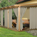 HolidayIdeas Outdoor Curtains for Patio Waterproof 6 Pcs 54x84 Inch Taupe by HolidayIdeas