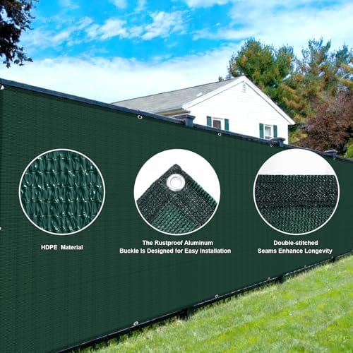 COOLBOYS Customized 3'x25' Dark Green Balcony Privacy Screen Fence Cover - Image 3