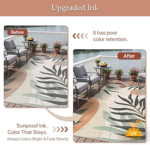 GENIMO 9x12 Outdoor Rug, Washable Quick Dry - Image 5