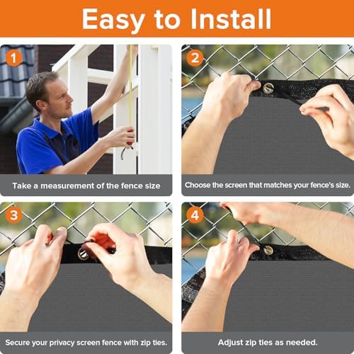 4'X25' Privacy Fence Screen Heavy Duty 170 GSM Windscreen & Dustproof Fabric - Image 6