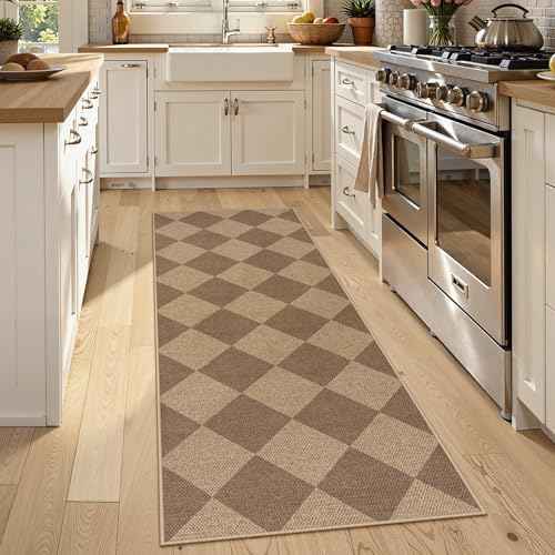 Lahome Checkered Easy Jute Outdoor Runner Rug, 2x6 Kitchen Rugs Washable - Image 2