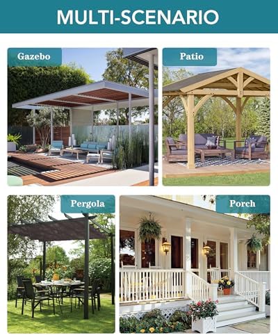 Windproof Outdoor Curtains for Patio Waterproof 4 Pcs 54x95 In Cream - Image 6