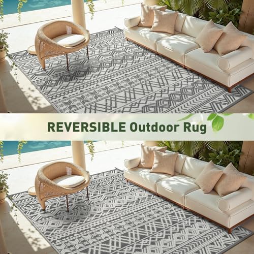 MontVoo-Outdoor Rug Waterproof 6x9 ft Outdoor Carpet Patio Rug Mat Reversible - Image 6