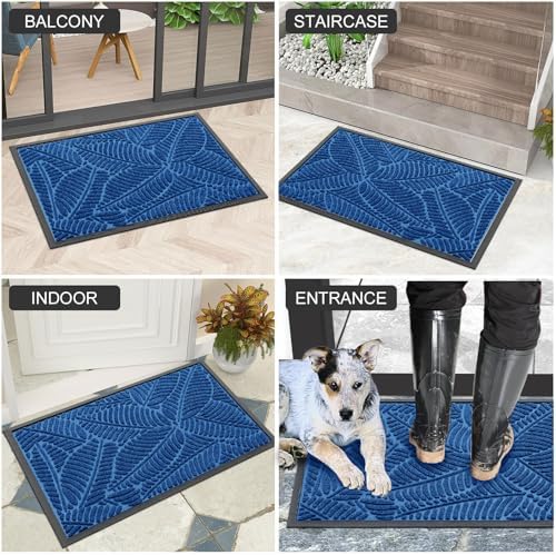 Colorxy Waterproof Front Doormat, Sturdy Natural Rubber Door Mat - Image 6