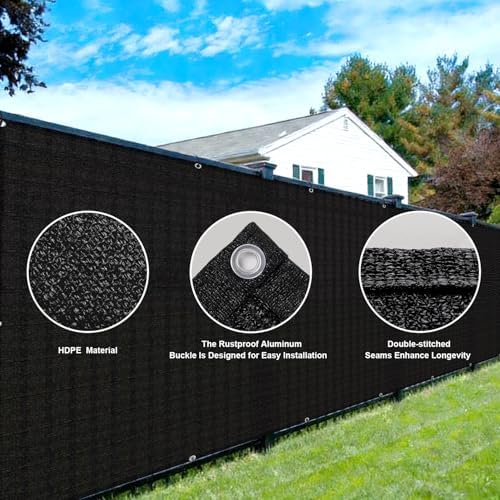 COOLBOYS Customized 2.5'x32' Black Balcony Privacy Screen Fence Cover - Image 3