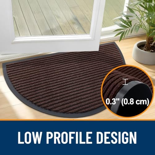 OLANLY Half Circle Front Door Mat 29.5x17, Waterproof Heavy-Duty Doormat - Image 5