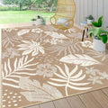Pauwer Waterproof Outdoor Rug 9x12, Plastic Straw Patio Rug, Floral Brown by Pauwer