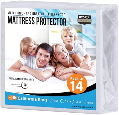 California King Mattress Protector 2 Pack fits upto 17" deep Mattresses by UTOPIABEDDING