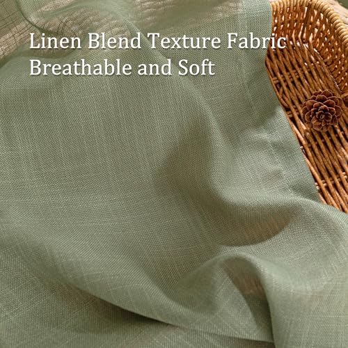 MYSKY HOME Sage Green Curtains for Beroom Liivng Room 84 Inch Length 2 Panels - Image 5