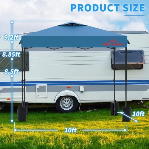 10x10 Pop Up Canopy Tent with 3 Sidewalls, Light Blue - Image 2