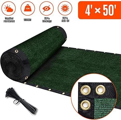 180GSM 4ft x 50ft Fence Privacy Screen Heavy Duty Fence Cover Garden Wall - Image 2