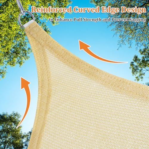 Shade&Beyond 16'X20' Sun Shade Sail Sand Rectangle - Image 5