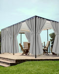 Grommet Outdoor Curtains for Patio Waterproof 8 Pcs 54x108 In Silver Grey by HolidayIdeas