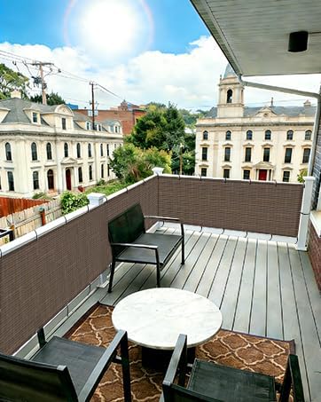 COOLBOYS 2.5'x7' Brown Balcony Privacy Screen Fence Cover - Image 6
