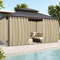Gazebo Curtains Outdoor Waterproof 6 Panels, Patio Sun Shade by RichSets