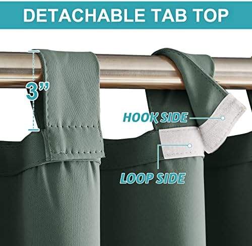 RYB HOME Adhesive Detachable Top Outdoor Curtains, Waterproof Blackout Privacy - Image 2